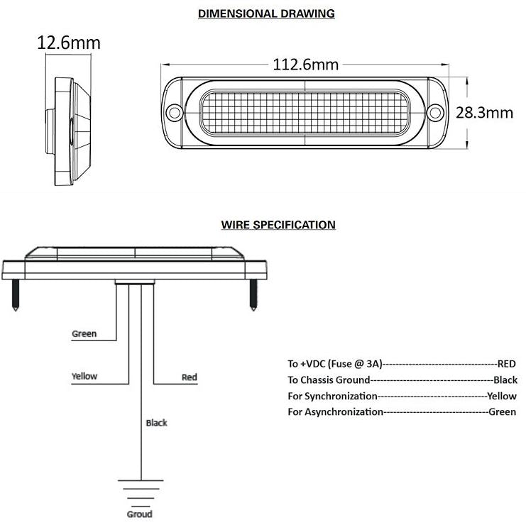 Durite R10 High Intensity 6 AMBER LED Warning Light (19 flash patterns)